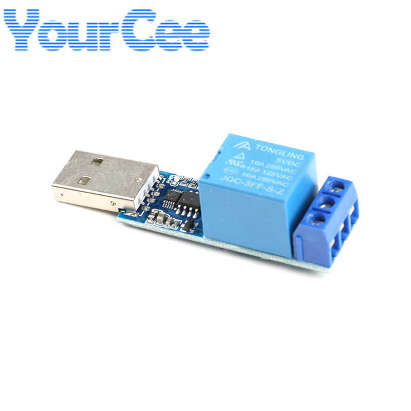 LCUS-1 type 1 channel USB Relay Module Electronic Converter PCB USB Intelligent Control Switch JQC-3FF-S-Z relay