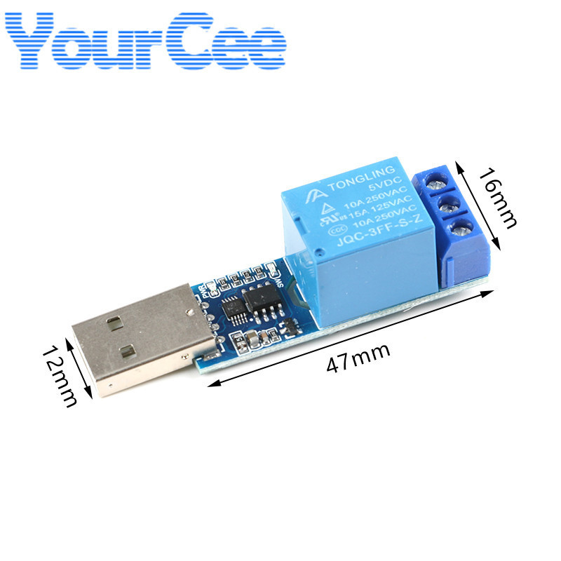 LCUS-1 type 1 channel USB Relay Module Electronic Converter PCB USB Intelligent Control Switch JQC-3FF-S-Z relay