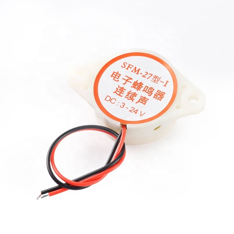 White And Black DC3-24V Continuous Sound High Decibel DC Alarm Buzzer SFM-27