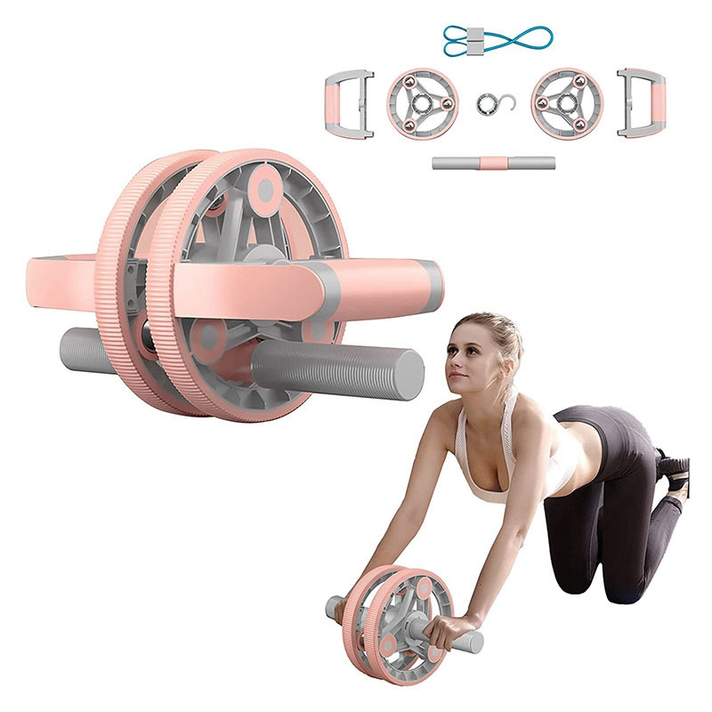 14 In 1 Two-wheeled Abdominal Wheel Massage Roller Muscle Trainer Exercise Portable Home Gym Workout Fitness Equipment