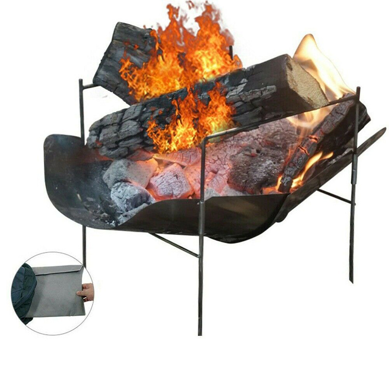 YourcityHot Selling Bbq Stainless Steel Folding Grill Barbecue Portable Firewood Stand Camping Hunting Bonfire Outdoor Equipment