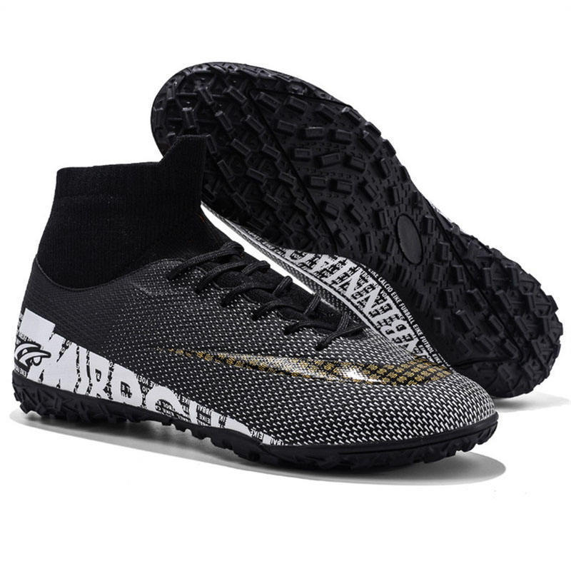 2023 Trend Men's Sneakers Men Soccer Shoes Adult Kids High Ankle Football Boots Cleats Grass Training Sport Footwear