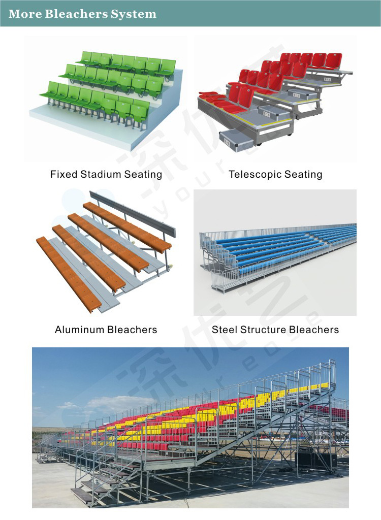 Retractable Bleachers Rear-folding Stadium Seat Chair Indoor Gym Bleachers Manufacturers Telescopic Bleachers Plastic Seating