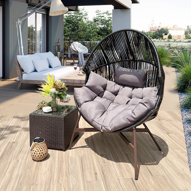 Outdoor Garden Bedroom Rattan Plastic Chairs Swing Chair Set Wicker for House