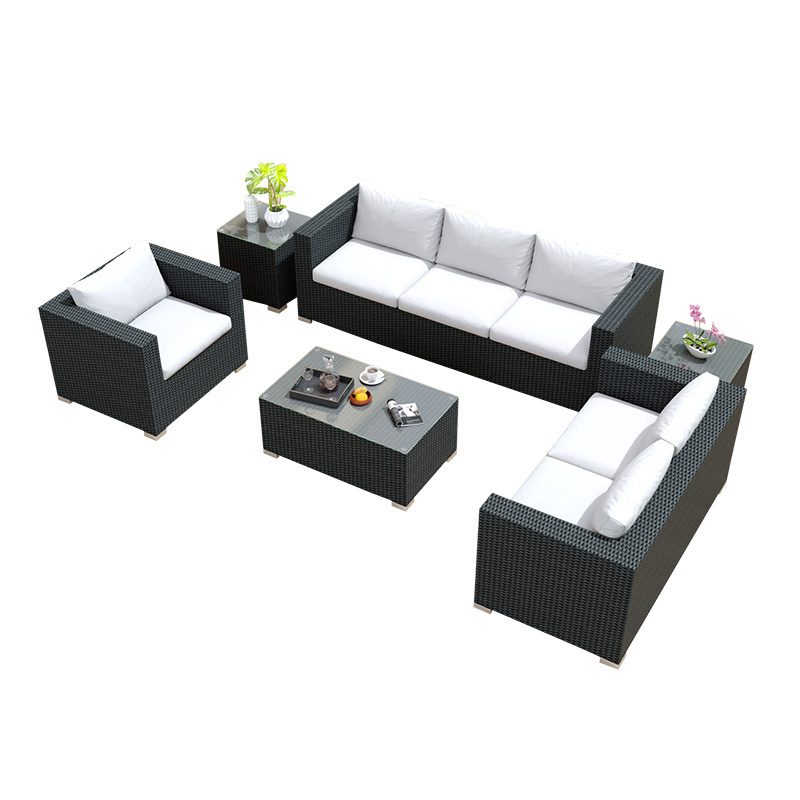 OEM Supplier Sofa Outdoor Luxury Waterproof Furniture PE Rattan Sectional Corner Sofa Room Set