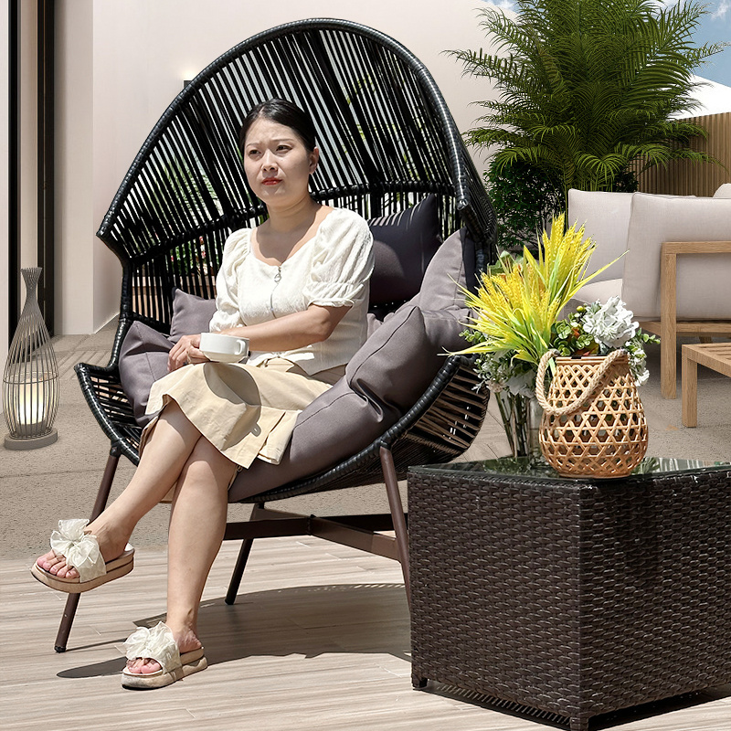 Outdoor Garden Bedroom Rattan Plastic Chairs Swing Chair Set Wicker for House