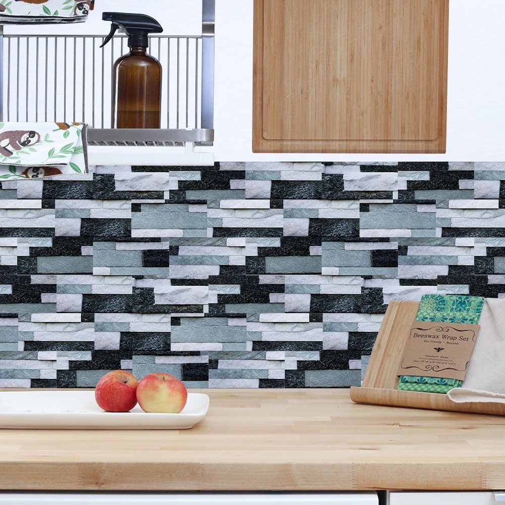 Hot Selling Peel and Stick Backsplash Wall Tile 20x10cm Wall Sticker for Kitchen bathroom waterproof Oil proof wall stickers