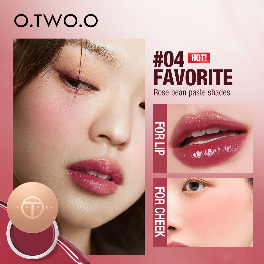 O.TWO.O Lip Balm 6 Colors Plumping Nourish Hydrate with Vitamin E Moisturizer Dual-use For Lip & Cheek Makeup Lip Tint