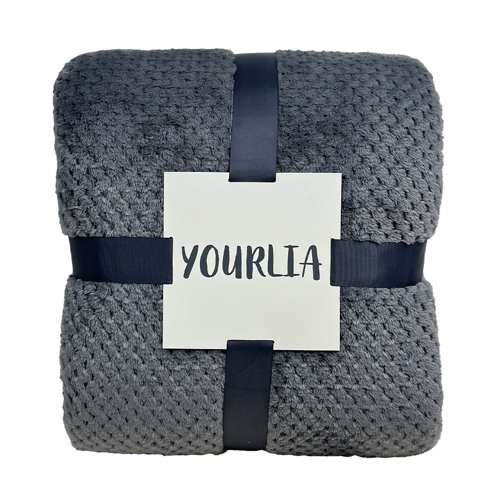 Yourlia Luxury Home Soft Plaid Pineapple Flannel Throw Blanket Home Textiles Polyester Coral Fleece Blankets for Winter