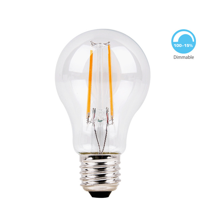 Edison Filament Incandescent Lamp Light Bulb E27 Clear Vintage A55 220V 9W Antique Tungsten Shell Glass Power Brass Living Room