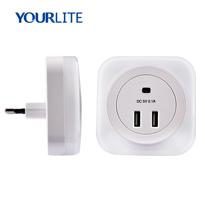 DC 5V 2.1A Night Light Socket, USB Charger Port Socket Night Light