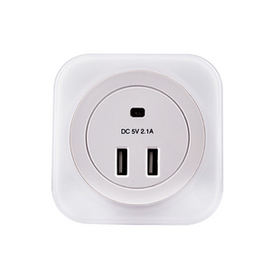 DC 5V 2.1A Night Light Socket, USB Charger Port Socket Night Light