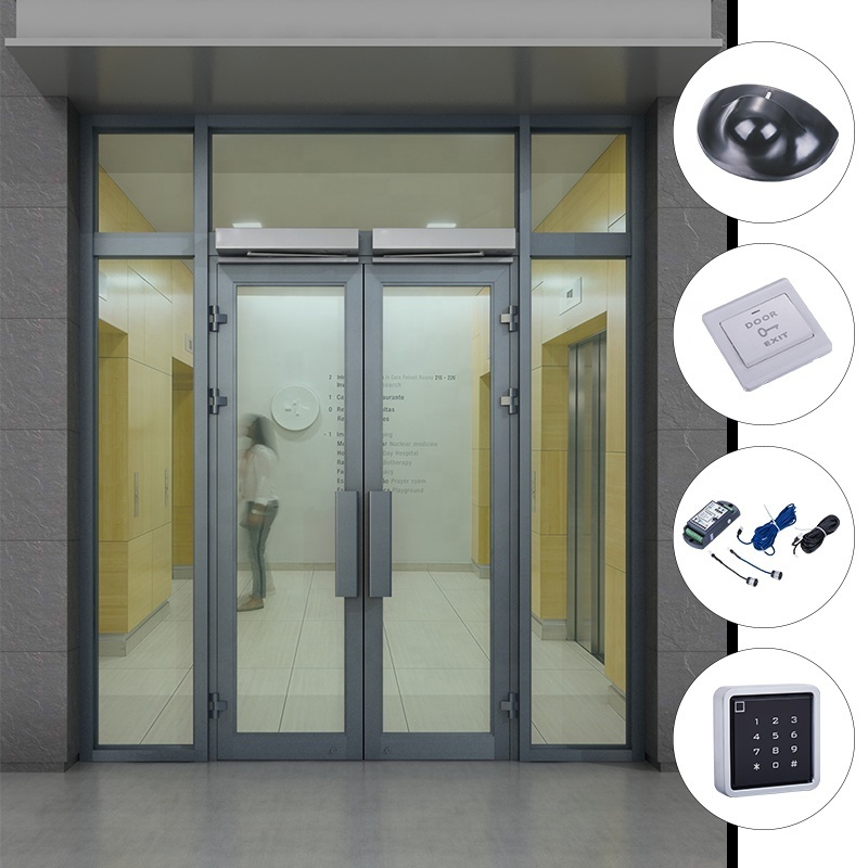 aluminum commercial door single swing glass automatic door closer electric door opener(s100)