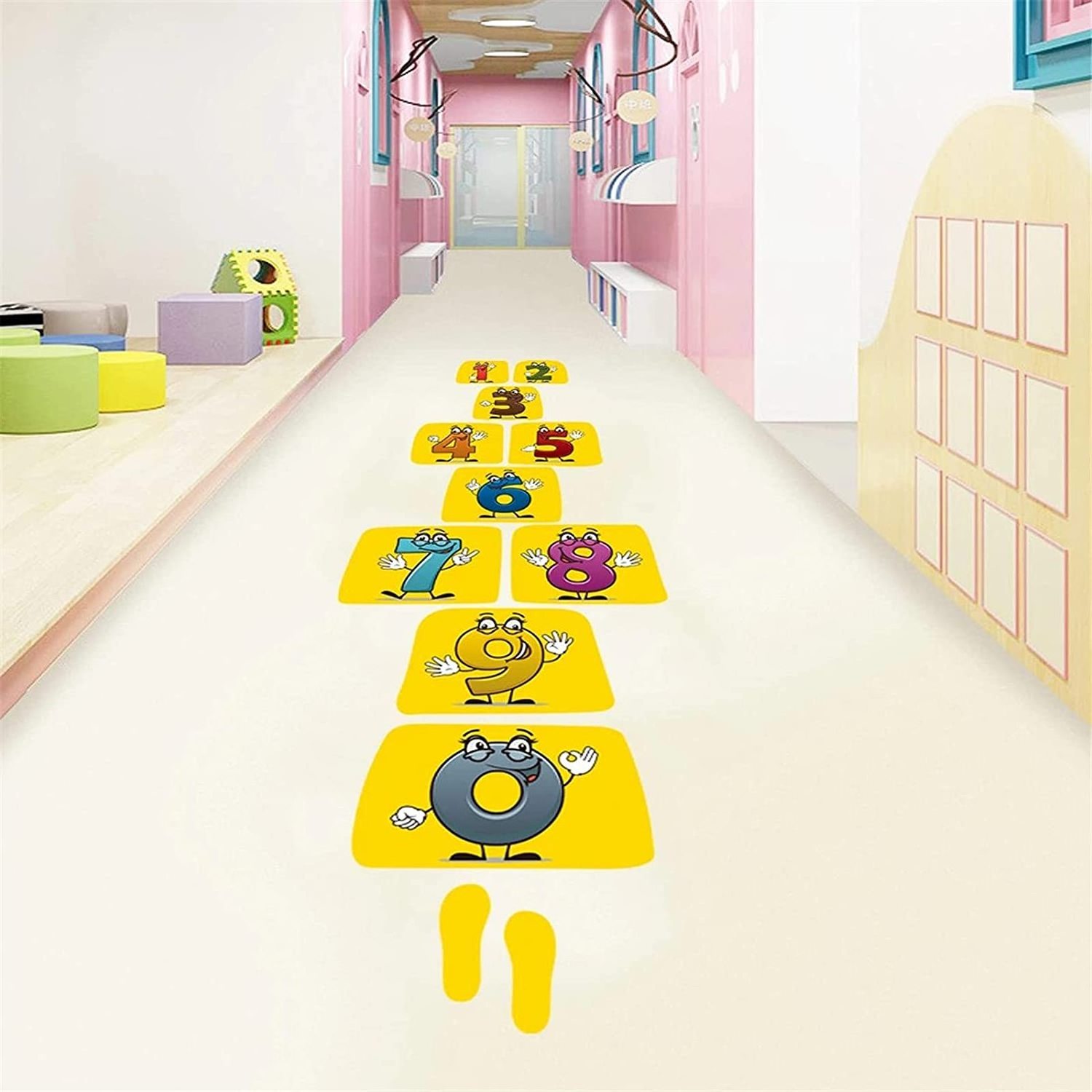 design custom made stickers house game kindergarten floor sticker hopscotch children's room decoration wall sticker