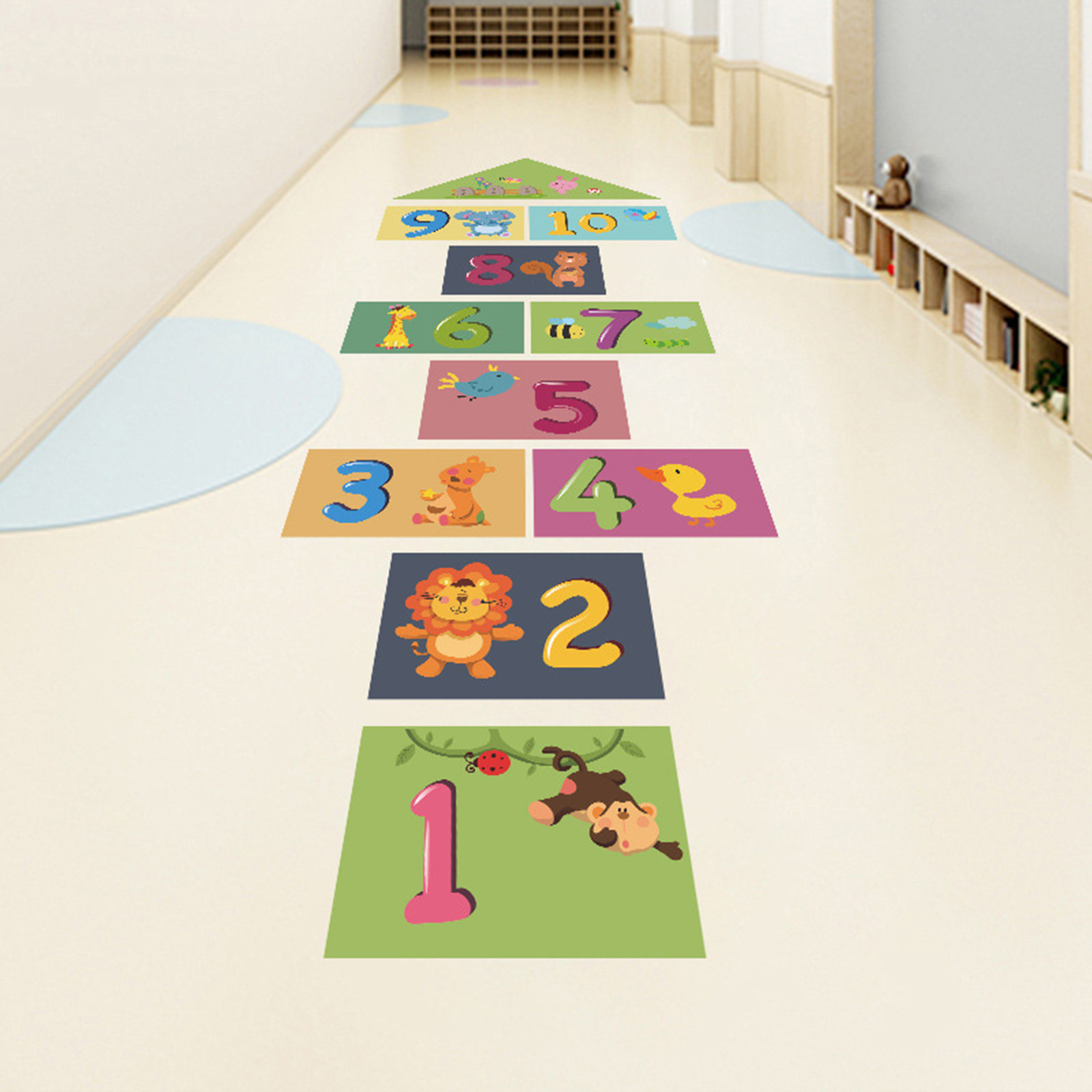 design custom made stickers house game kindergarten floor sticker hopscotch children's room decoration wall sticker