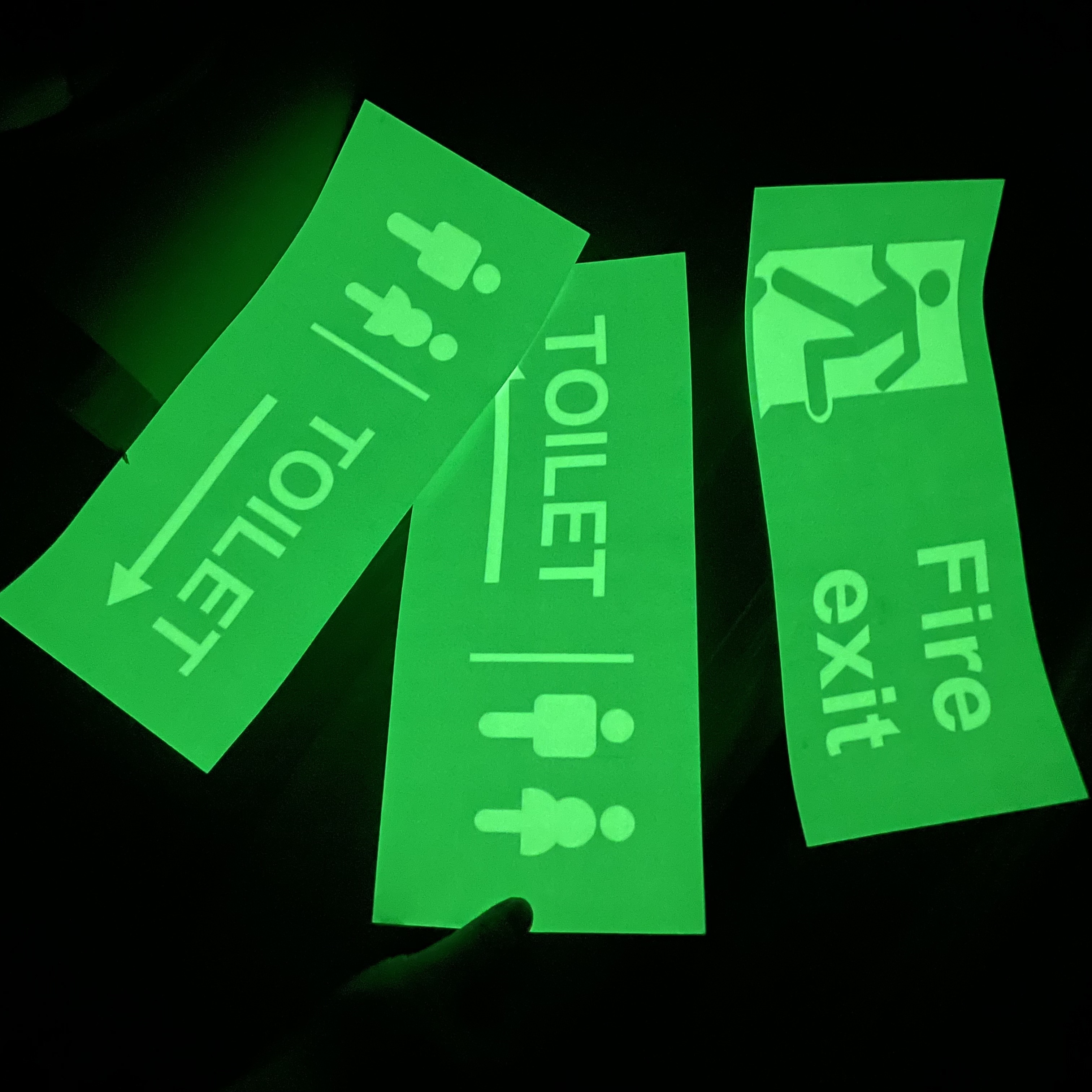 custom glow in the dark painting stickers for bathroom toilet sign