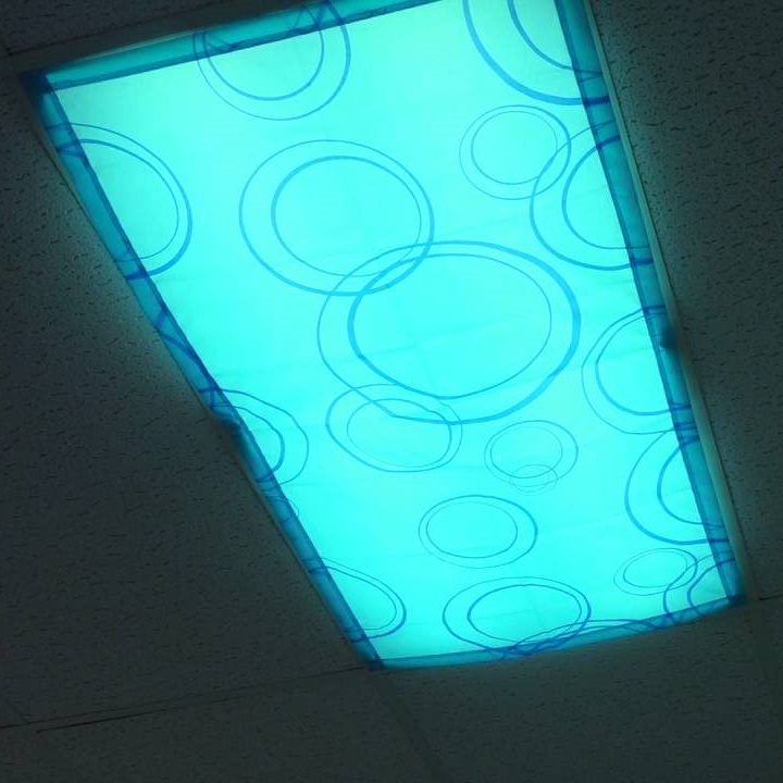 custom fabric printing replacement classroom fluorescent light plastic diffuser covers magnetic filter