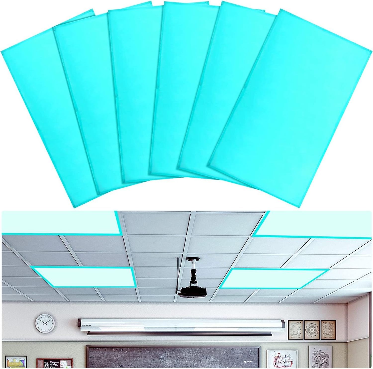 custom printed magnetic fluorescent light covers for ceiling lights