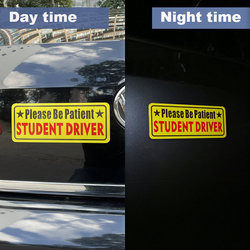 custom bumper stickers reflective new driver magnetic car signs sticker student driver