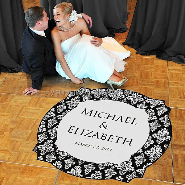 custom wedding dancing floor name sticker for vinyl dance floor wrap wedding