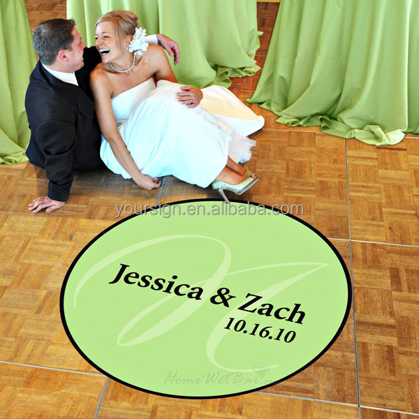 custom sticker printing personalized wedding name wall stickers dance floor decals