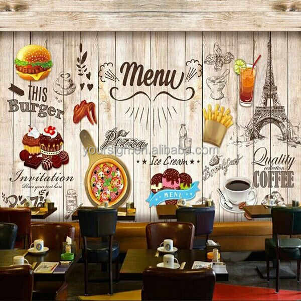 printing mural wallpaper 3d for decorative restaurant