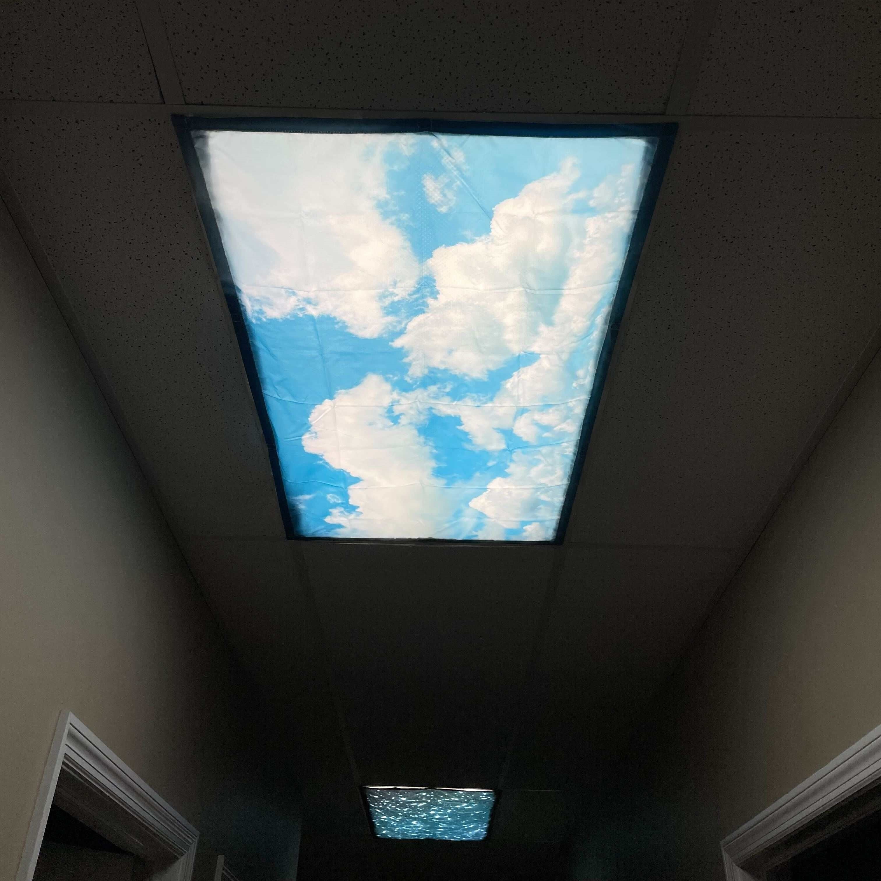 custom printed replacement fluorescent ceiling light plastic and fabric covers 2x4