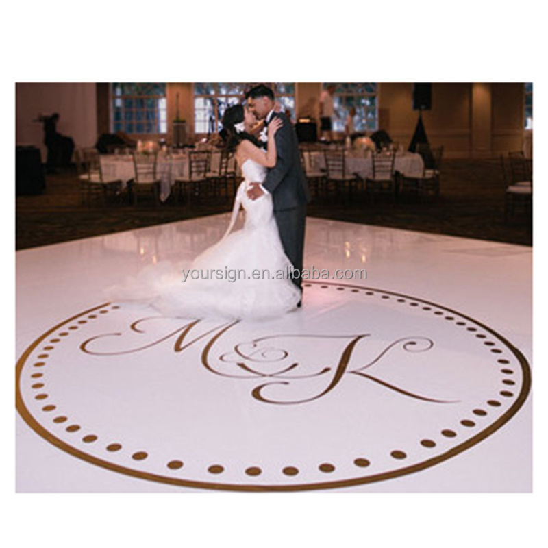 custom wedding dancing floor name sticker for vinyl dance floor wrap wedding