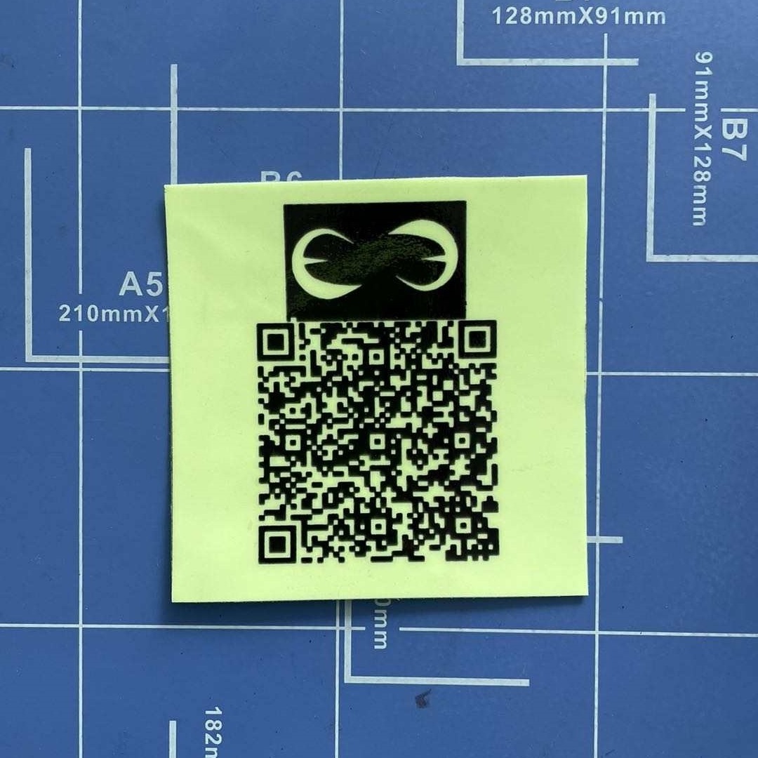 custom glow in the dark business sign qr code printing luminous waterproof paper qr code label sticker