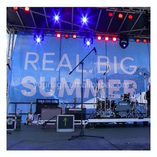 custom printed festival band stage concert backdrops mesh scrims flex banner polyester cloth banner stage backdrop printing