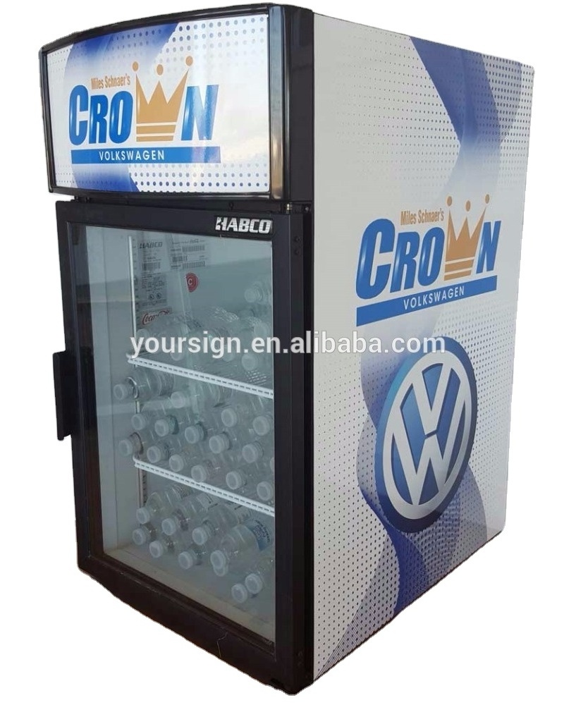 custom commercial mini ice cream freezer wraps sticker for food and beverage signage