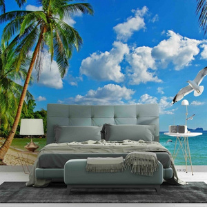 custom palm tree 3d beach sea wallpapers forest trees self adhesive