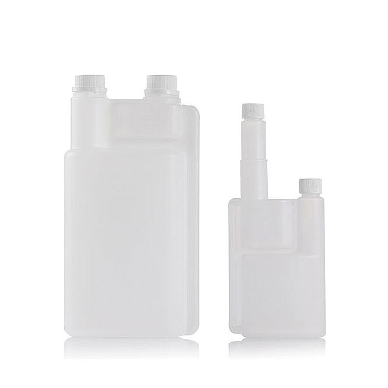 1250ml  150ml Plastic Double Dual Chamber Twin Neck Bottle For Liquid Dispenser