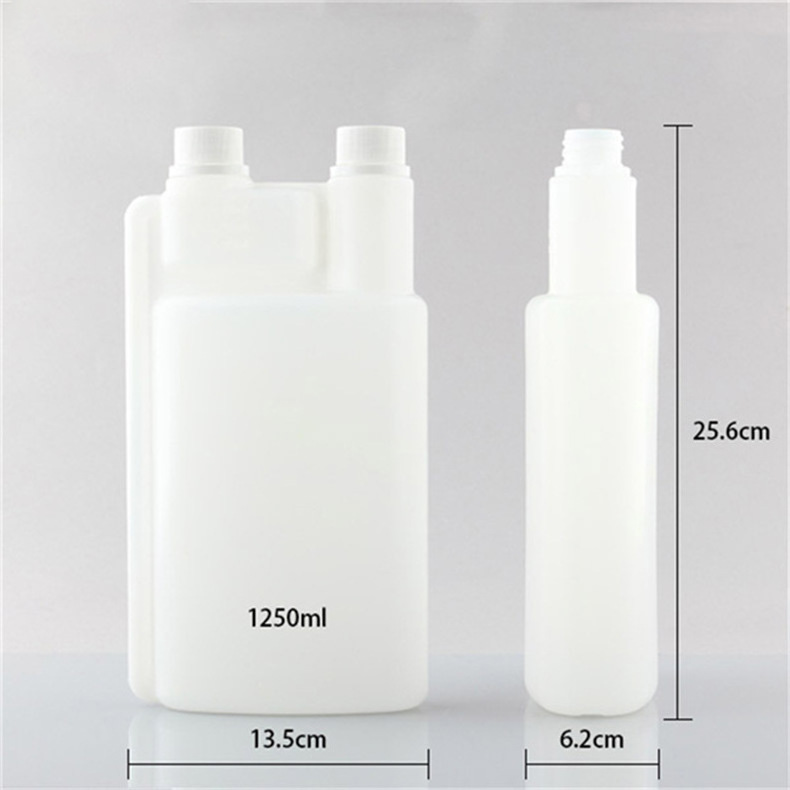 1250ml  150ml Plastic Double Dual Chamber Twin Neck Bottle For Liquid Dispenser