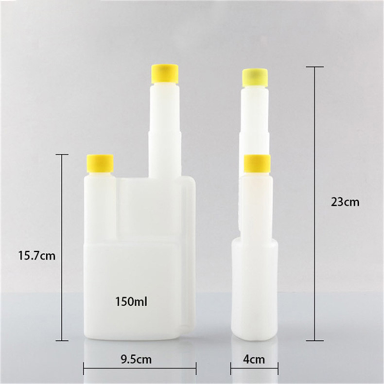 1250ml  150ml Plastic Double Dual Chamber Twin Neck Bottle For Liquid Dispenser