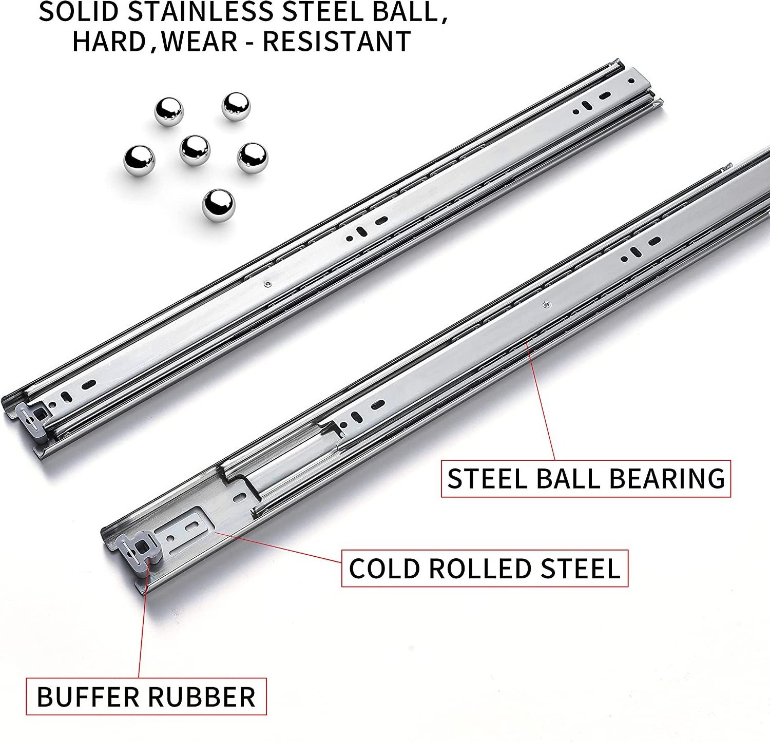 Heavy Duty 14 Inch Full Extension Ball Bearing  Telescoping Sliding Rails Drawer Slides