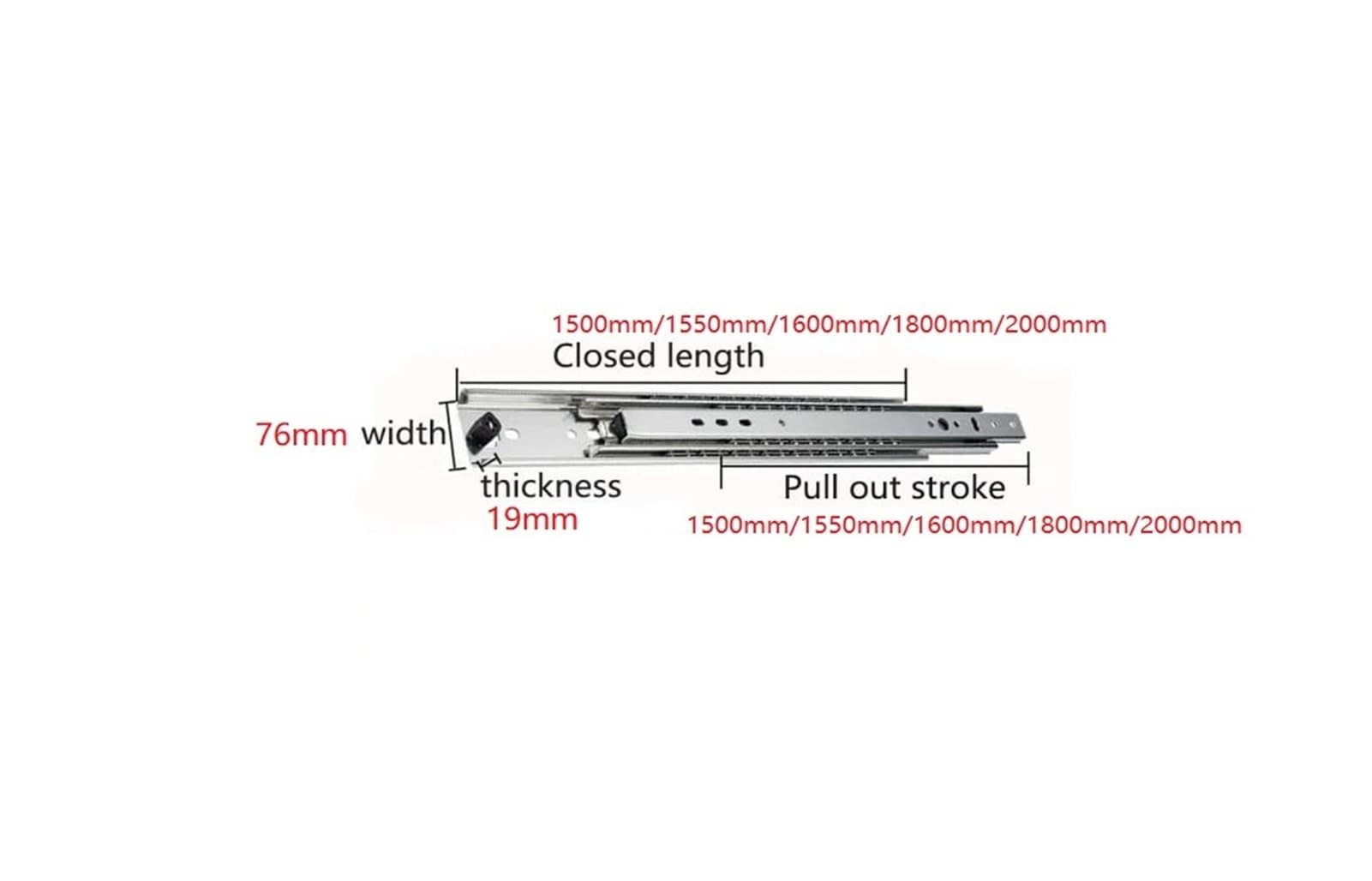 Factory Drawer Slides Full Extension Side Mount Ball Bearing Locking Rails Track Glide Runner