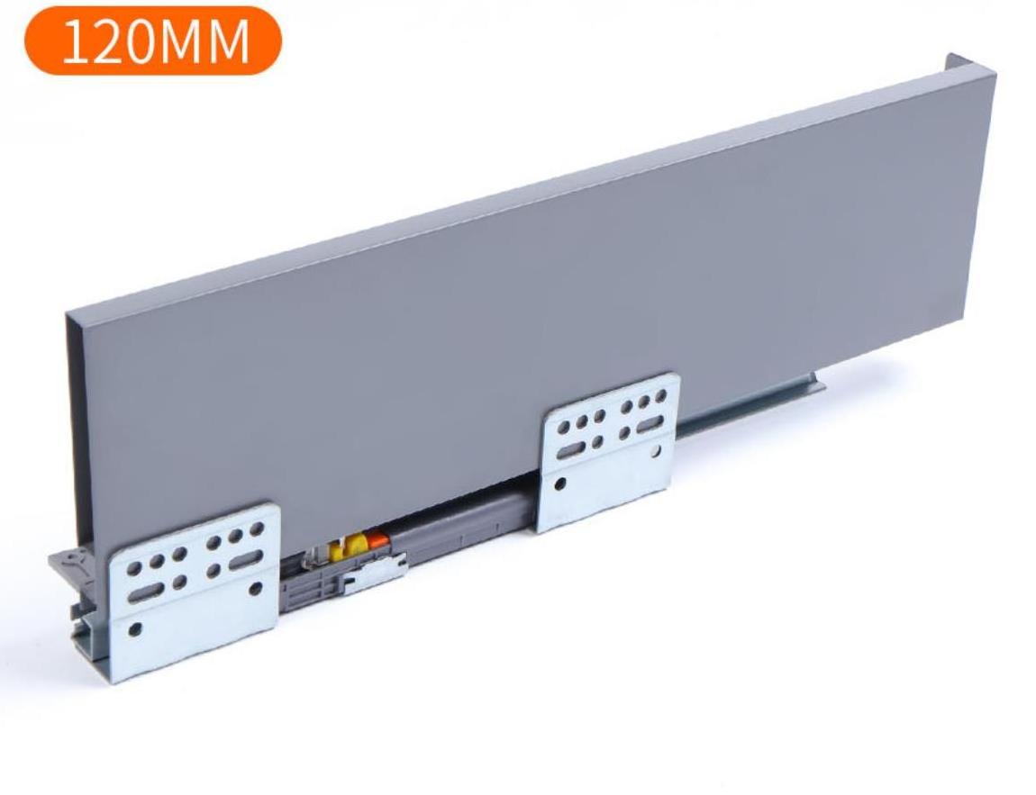 Heavy Duty Soft Close Full Extension Undermount Drawer Slide for Kitchen Silver Carton Packaging Modern Slim Tandem Box Kitchen