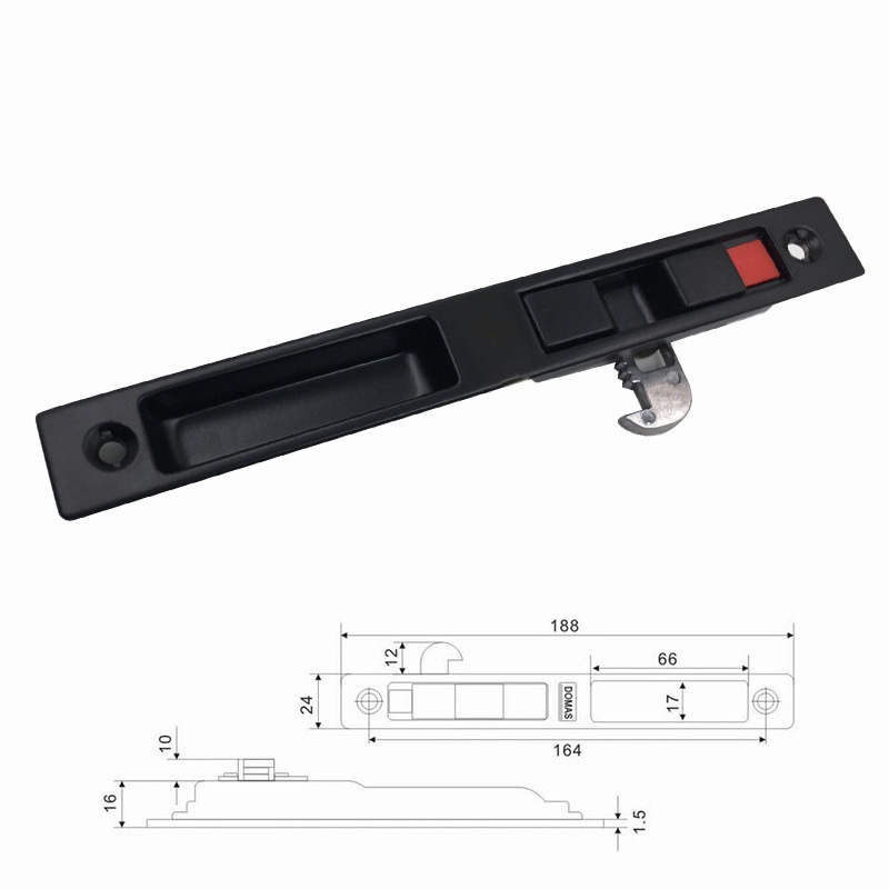 Aluminum alloy door and window single-side hook lock sliding door lock window switch