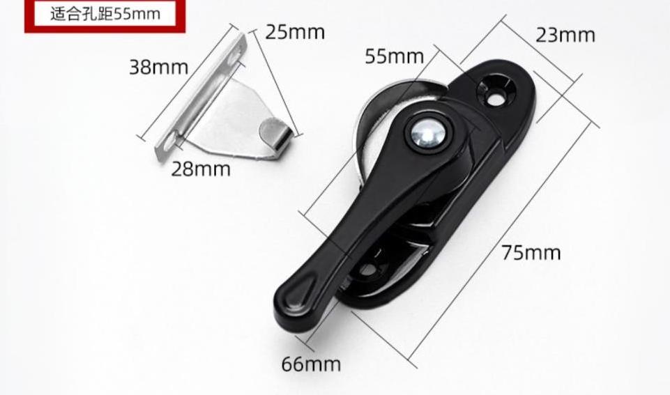 Aluminum alloy  adjustable 360 degrees moon shape sliding window lock