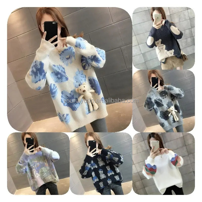 Women's 2023 Turtleneck Batwing Sleeve Loose Oversized Chunky Knitted Pullover Sweater Jumper Tops