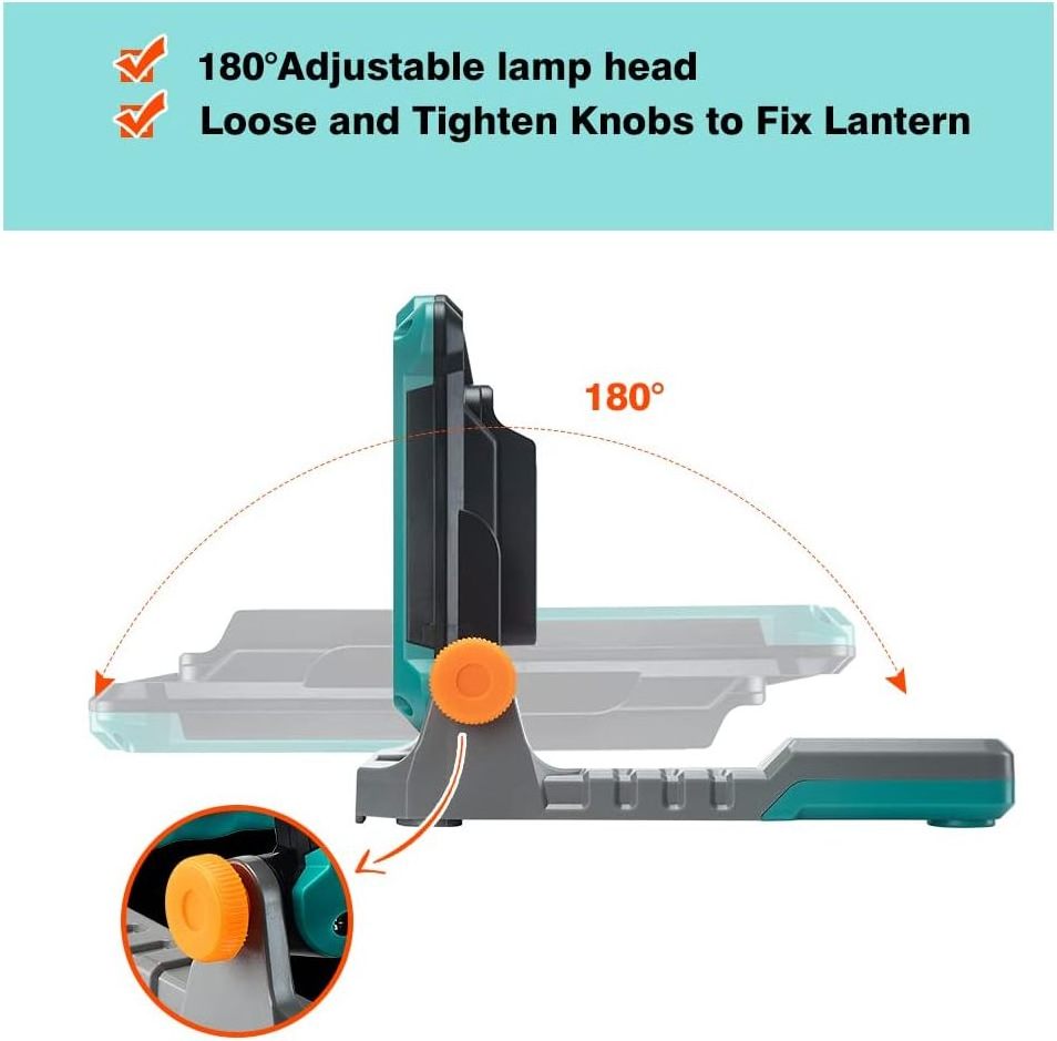 Cordless LED Work Light for Car Repair Garage Work Site Floodlight Lantern with Magnetic Base 3000LM Handheld Portable Camp Lamp