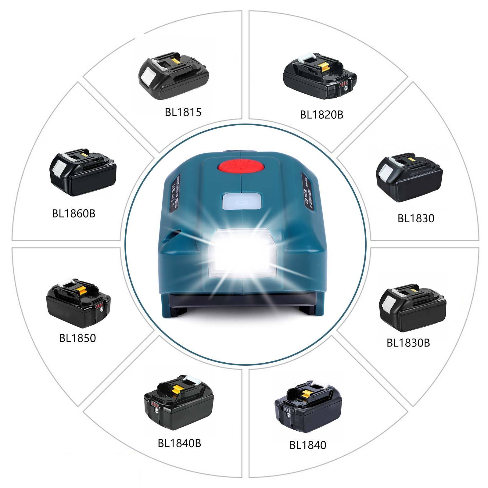 150W Power supply inverter with LED light and DC to AC 110V 120v battery inverter compatible with Lithium batteries for charging