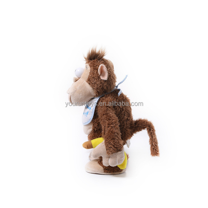 Custom New Design Magnetron Banana Plush Toy Custom OEM 25 CM Dancing and Angry Monkey Stuffed Toy