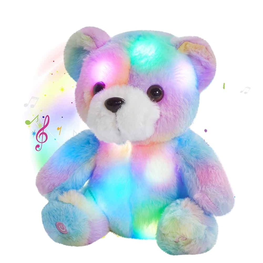 Wholesale Creative Light-Up LED Teddy Bear Stuffed Electric Plush Toys Colorful Glowing Teddy Bears