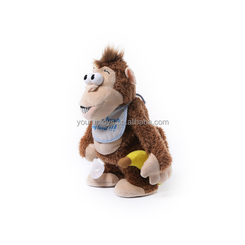 Custom New Design Magnetron Banana Plush Toy Custom OEM 25 CM Dancing and Angry Monkey Stuffed Toy