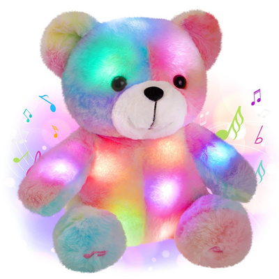 Wholesale Creative Light-Up LED Teddy Bear Stuffed Electric Plush Toys Colorful Glowing Teddy Bears