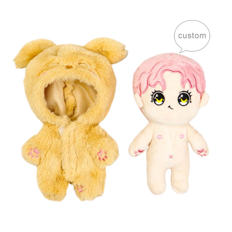 Custom plush toy stuffed animal custom mini 10cm animal body anime character plush kpop doll