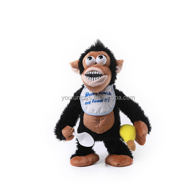 Custom New Design Magnetron Banana Plush Toy Custom OEM 25 CM Dancing and Angry Monkey Stuffed Toy