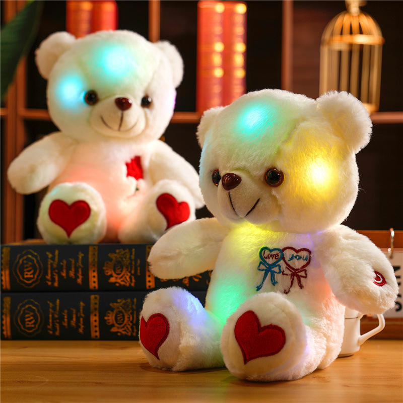 Wholesale Creative Light-Up LED Teddy Bear Stuffed Electric Plush Toys Colorful Glowing Teddy Bears